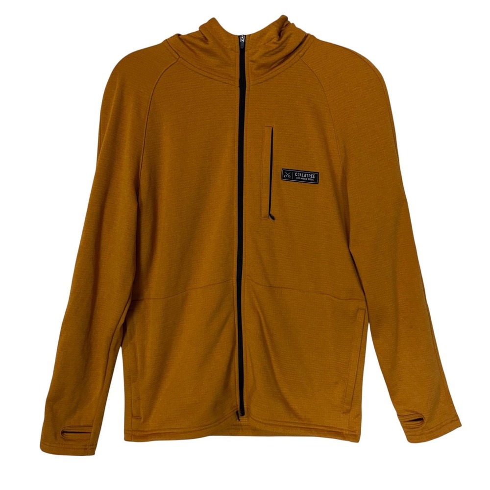 Coalatree Jacket Mens XS Yellow Hooded‎ Full Zip Fleece Hiking Outdoor